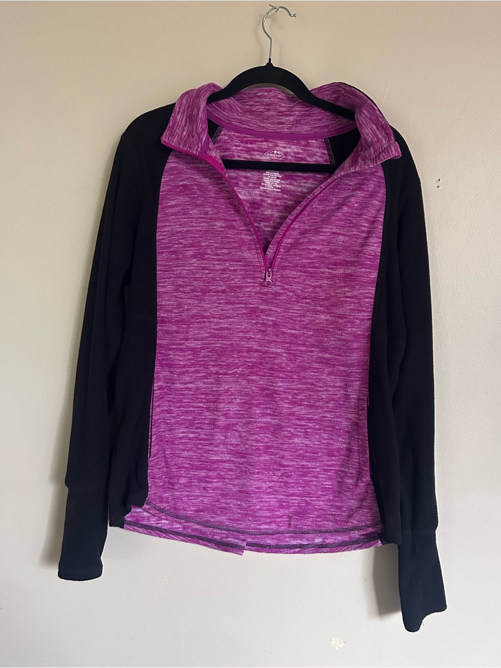 St. John's Bay Magenta and Black Half-Zip Pullover